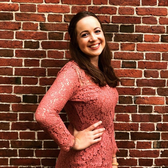 Pink Lace Long Sleeve Dress - Picture 4 of 4